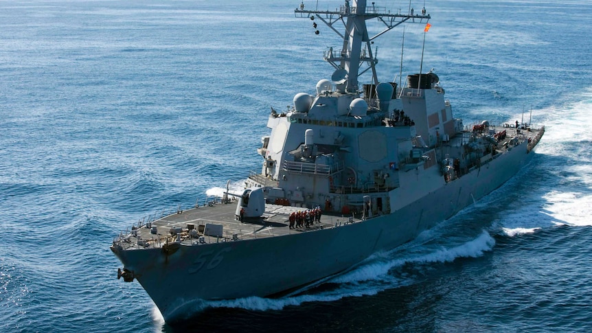 The guided-missile destroyer USS John S McCain.