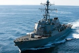 The guided-missile destroyer USS John S McCain.