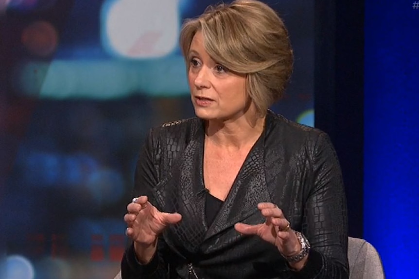 Kristina Keneally wears a black outfit on Q+A.