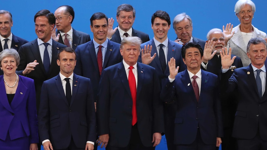 G20 world leaders pose for group photo. Photo: AP