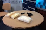 Tasmanian police display drugs from a $10 million amphetamine haul