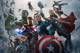 Avengers: Age of Ultron movie poster with Captain America, Iron Man, Thor, Hulk and the rest of the cast