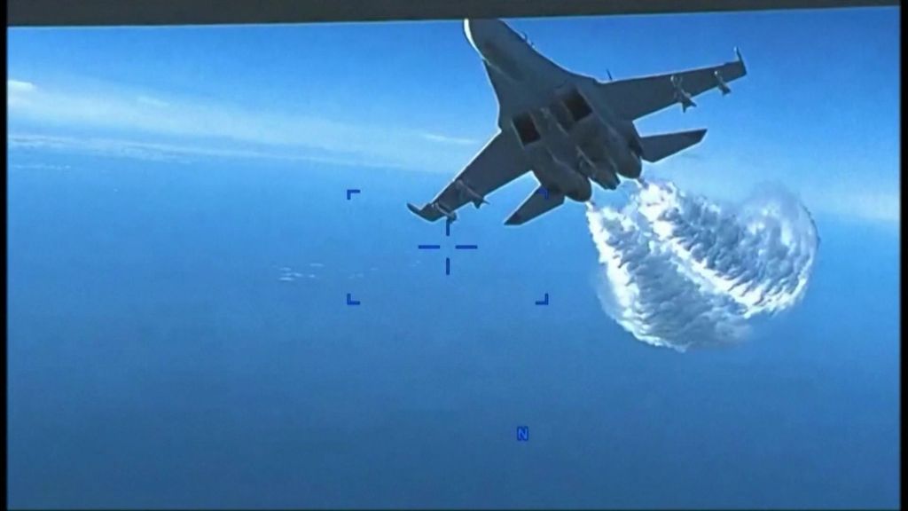 Pentagon Footage Shows Moment Russian Fighter Jet Intercepted US Drone ...