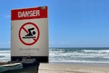 A dangerous surf sign at Mermaid Beach.