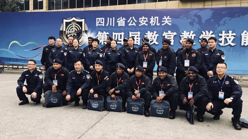 PNG police officers being trained by China.