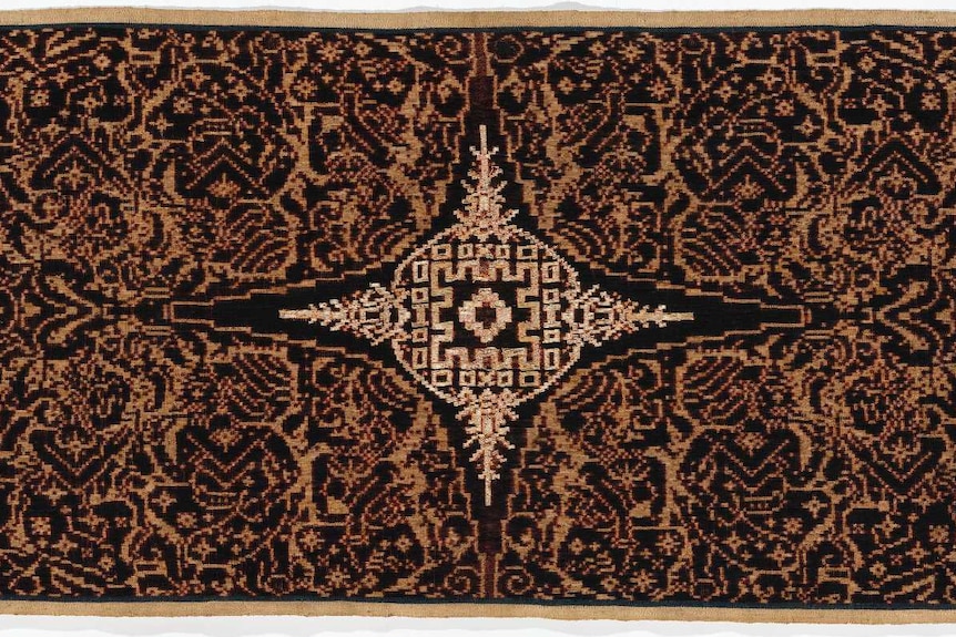 Sacred textile [geringsing] with wayang kebo pattern, late 19th century.