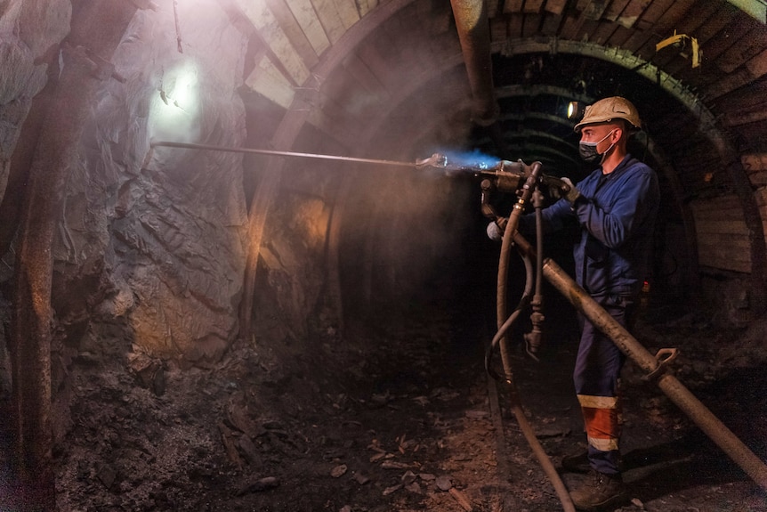 A miner underground. 