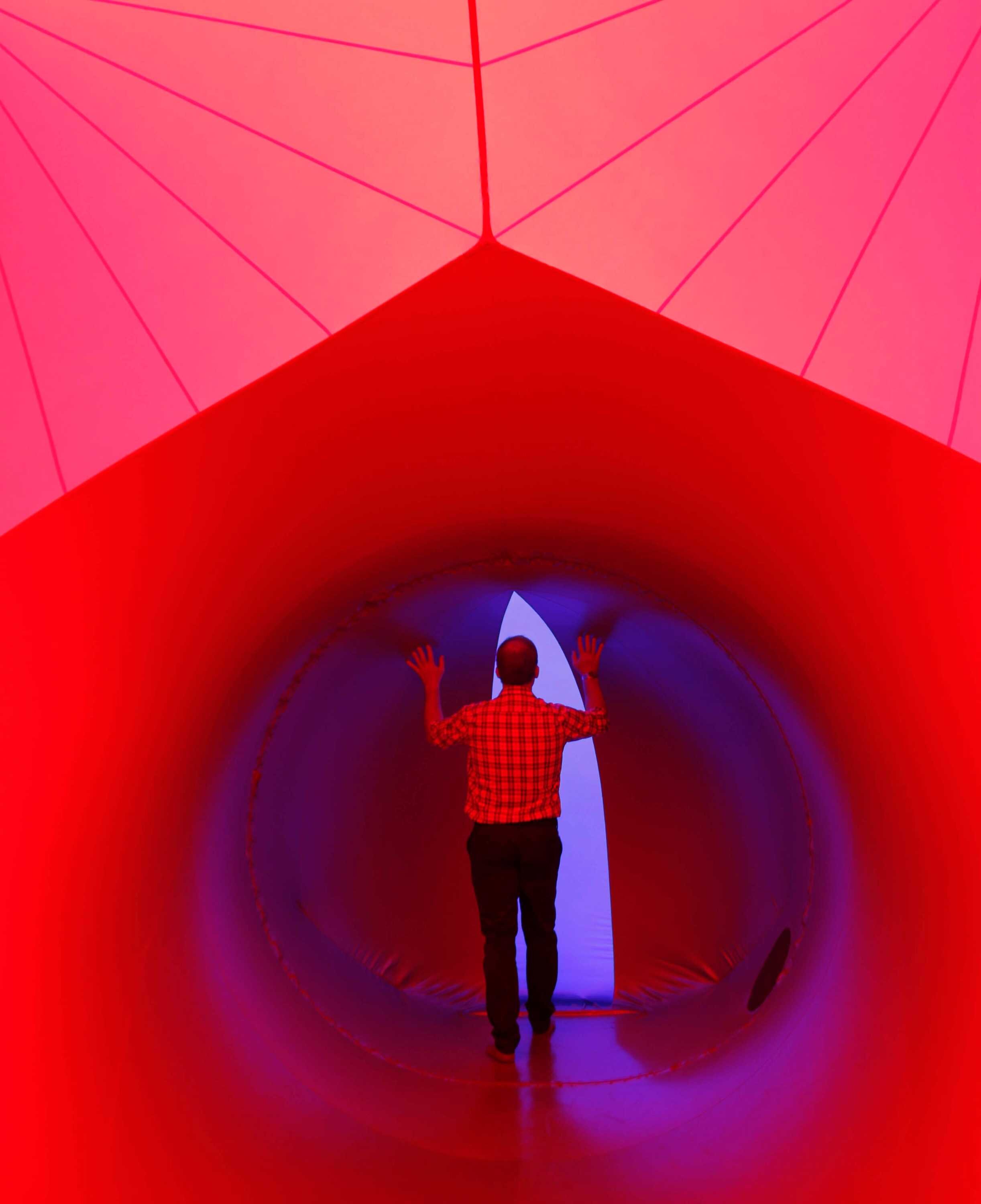 MOFO 2015 Inflatable maze EXXOPOLIS reinflated after strong winds in