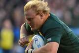 Try-scoring forward ... Adriaan Strauss helped himself to two tries as the Springboks eased past Scotland.