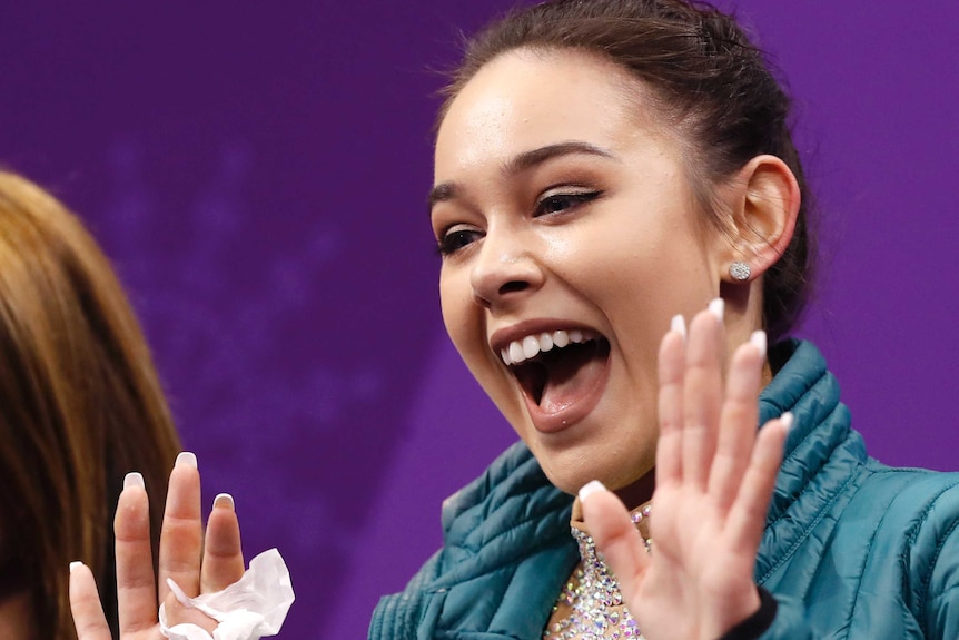 Kailani Craine receives her free skate score