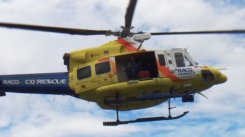 CQ Rescue helicopter flying.