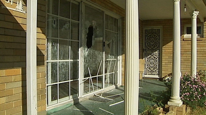 TV STILL: Home in Westmead, Sydney, where two men were doused with acid