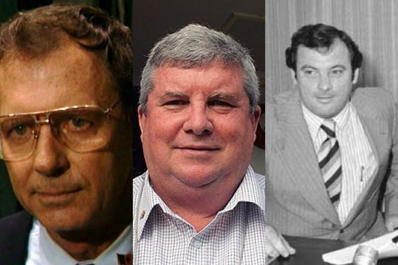 Old photos of ex-chief ministers Perron, Stone and Everingham.