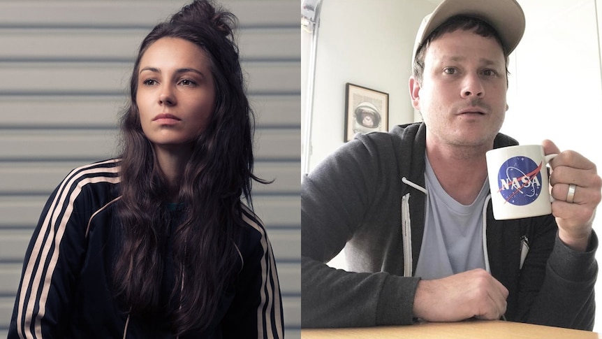 A composite image of Amy Shark and Tom DeLonge