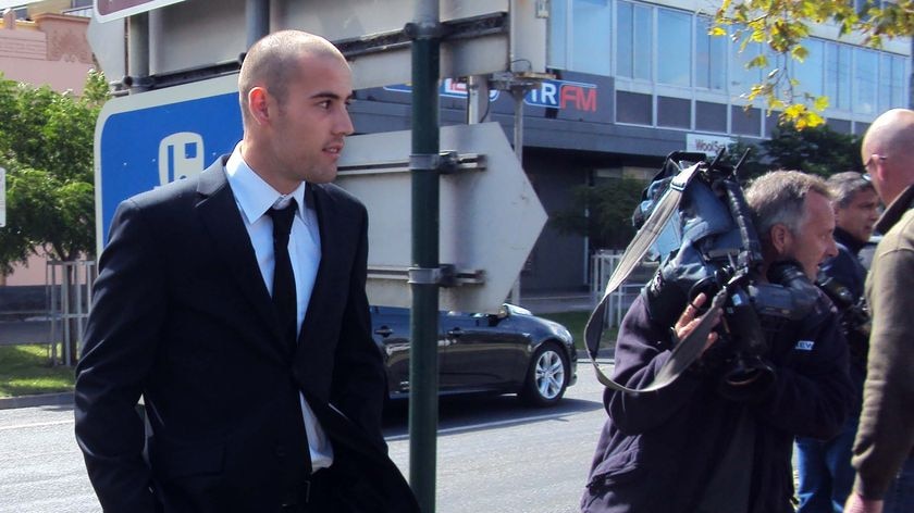 Collingwood football player Ryan Cook faced court on assault charges.