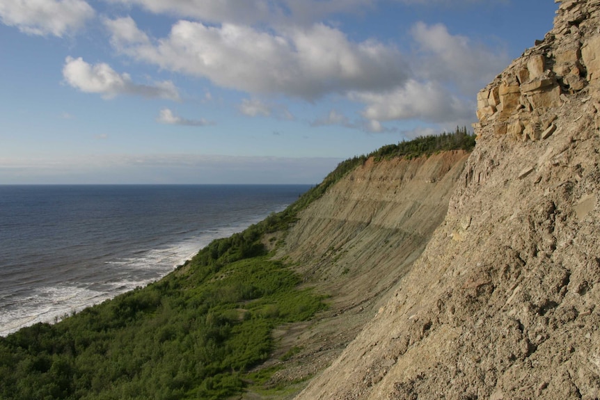 Cliffs above the White Sea in Russia