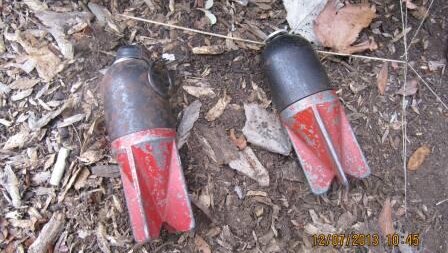 The mortar shells are thought to have come from Italy after World War II.