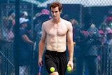 Ready to go ... Andy Murray takes part in a training session in Brisbane