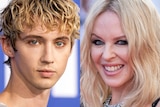 A composite image of Troye Sivan and Kylie Mingoue