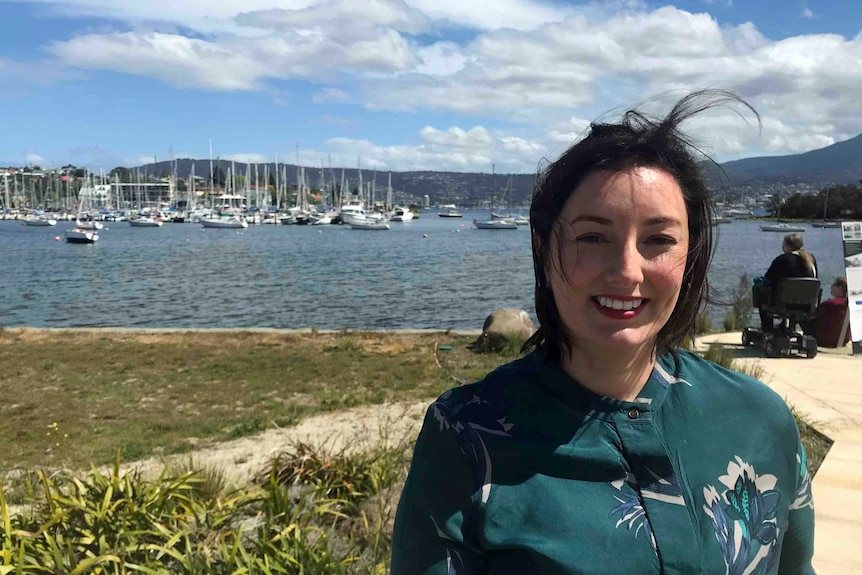 Labor candidate Jo Siejka stands on Hobart's eastern shore