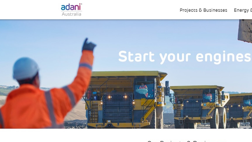The front page of the Adani Australia website after the miner gained its final state environmental approvals