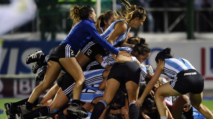 World champions: Argentina celebrates its 3-1 triumph over the Netherlands.