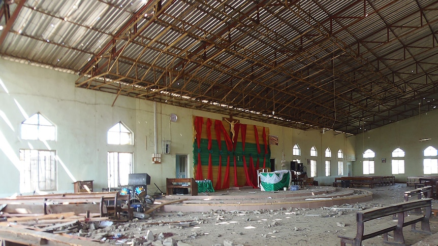 Site of church bombing in Nigeria