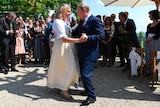 Vladimir Putin dances with Austrian Foreign Minister Karin Kneissl