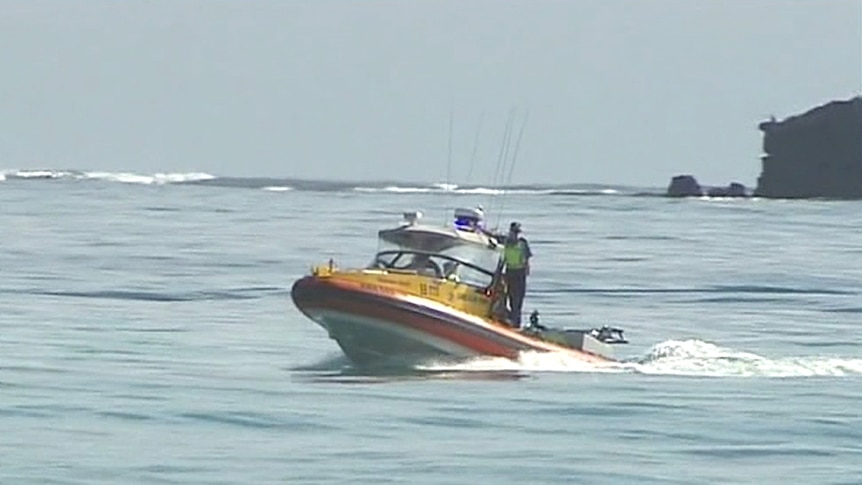 Boat searches for shark