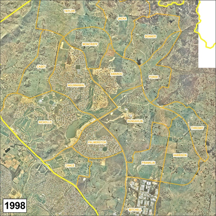 1998: An aerial image of Gungahlin.