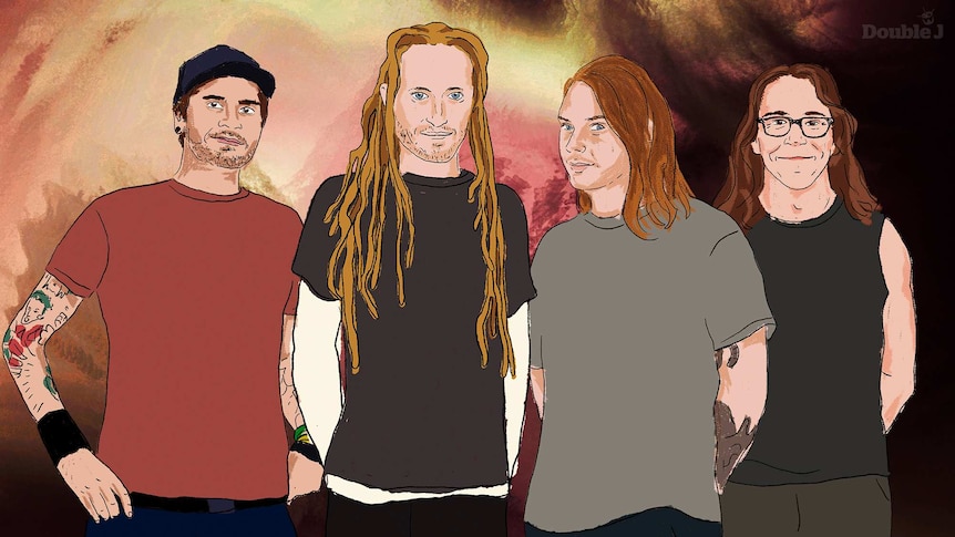 An illustration of Australian punk rock band Frenzal Rhomb