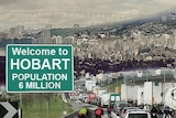 Hobart in the future, population six million, artist impression for Curious Hobart story.