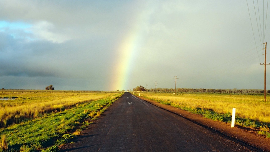 rainbow in the bush outback