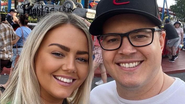 Home and Away star Johnny Ruffo with partner Tahnee Sims.