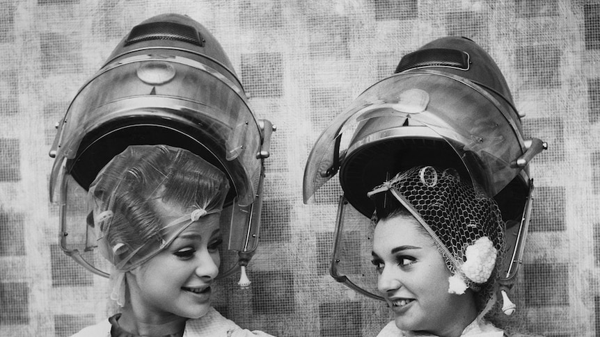 Women at hairdresser in 1964.