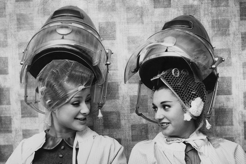 Women at hairdresser in 1964.