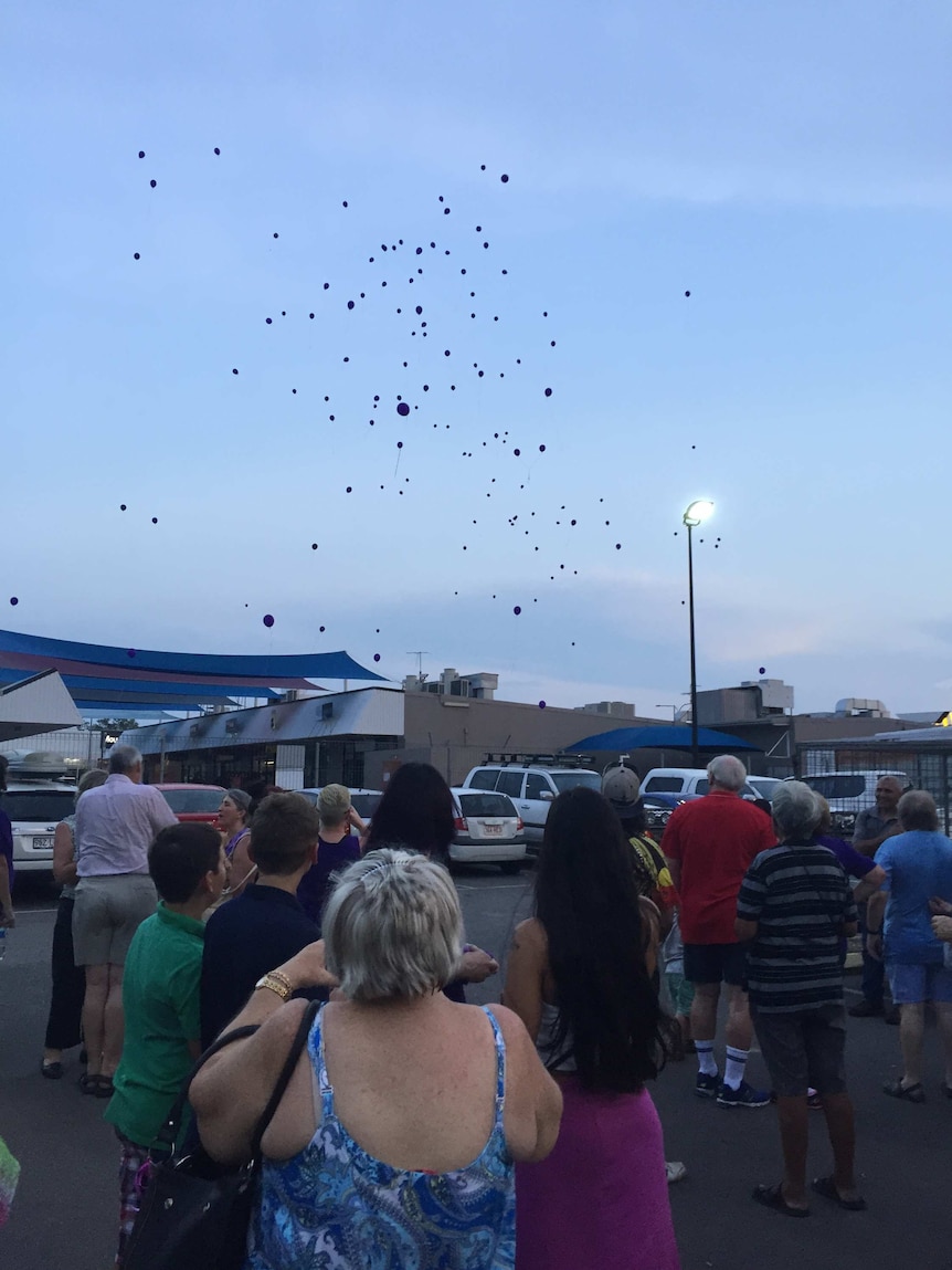 Purple balloons released for Mount Isa woman Melissa Abdoo.