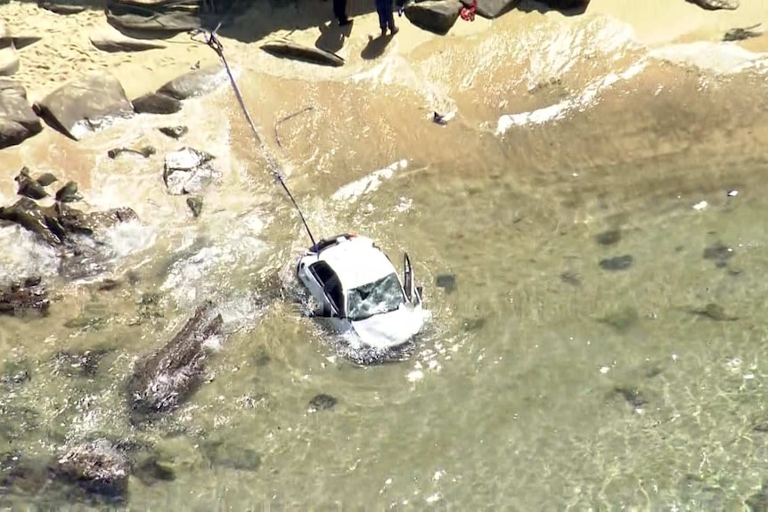 Car in the water