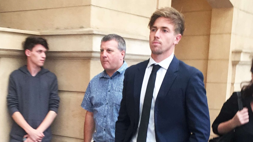 Trent Dumont outside the Adelaide District Court