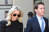Sydney investment banker Oliver Curtis (right) arrives with his wife Roxy Jacenko arrive at court.