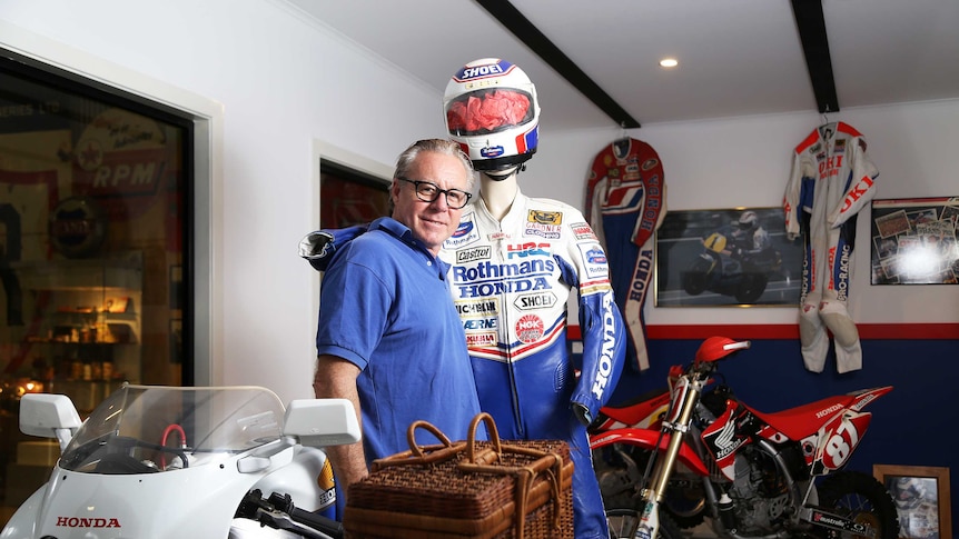 Wayne Gardner with memorabilia