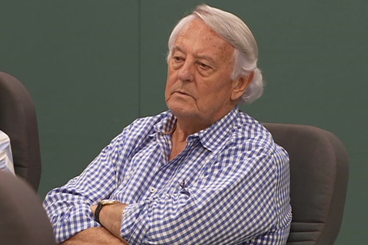 NT ICAC Commissioner Ken Fleming sits in a committee hearing.