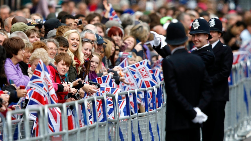 Spectators line Parliament Square to see Queen Elizabeth II