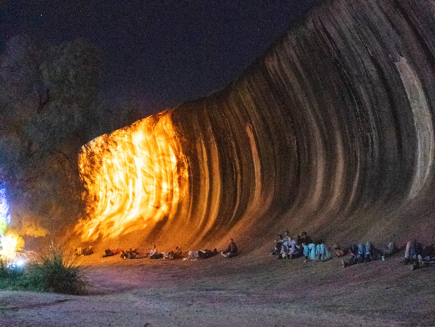 light reflects on rock 