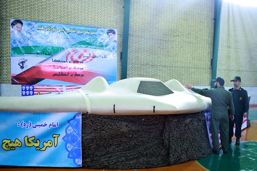 A picture of the US drone that crashed in Iran