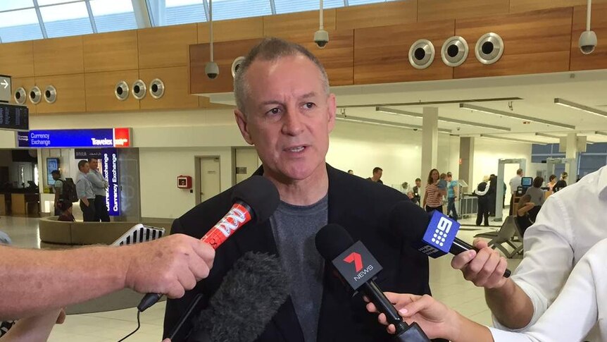 Jay Weatherill at Adelaide airport