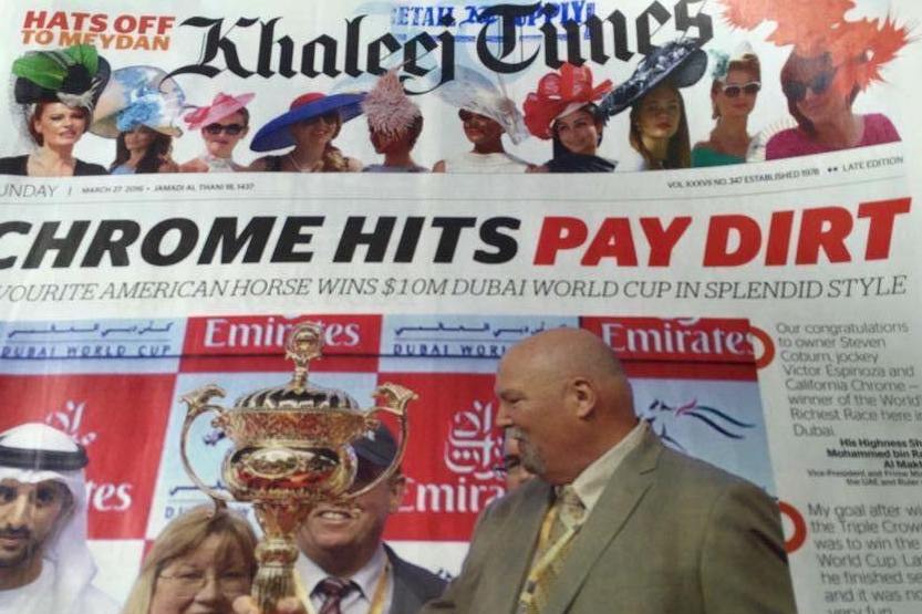 Natalie Probst and Vera Wellman in Dubai media on the front page of the Khaleej Times.