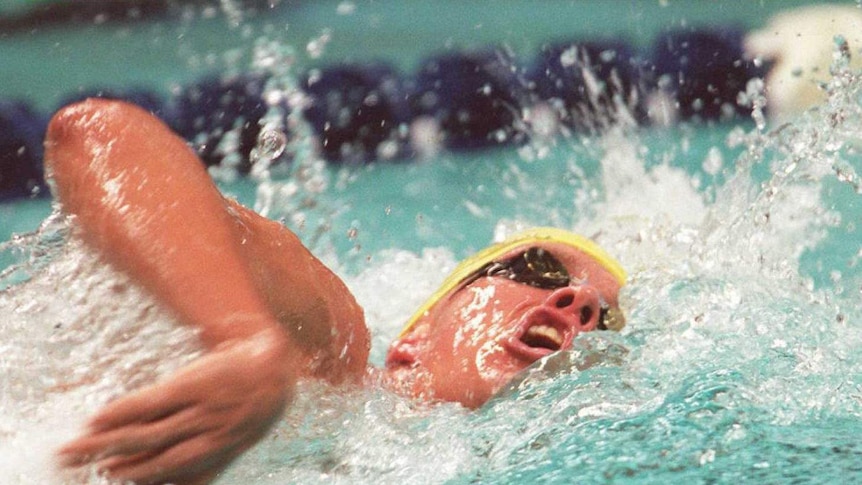 Kieren Perkins swimming at Atlanta 1996