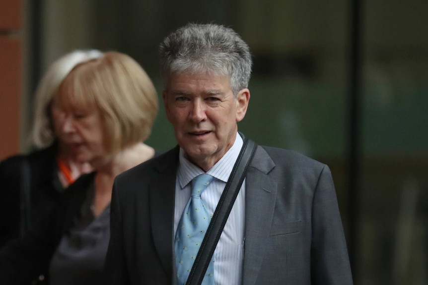 Michael Staindl, a man in a grey suit, outside the Federal Court in Melbourne.