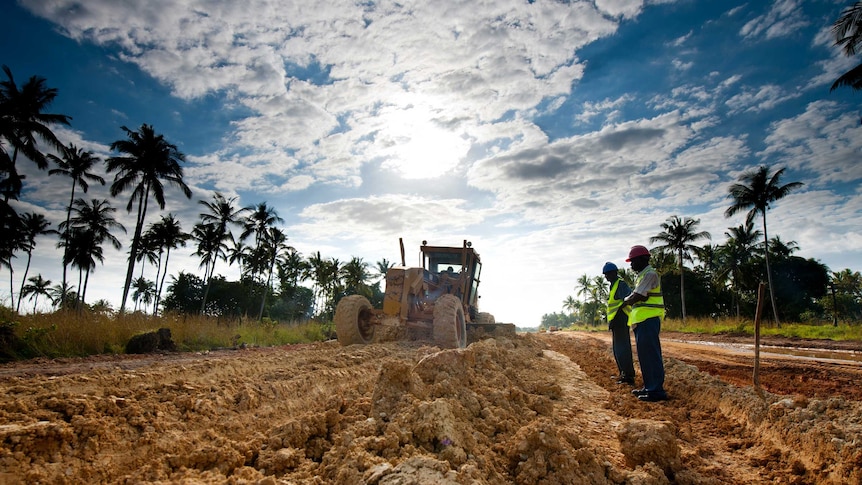 Building road in Africa